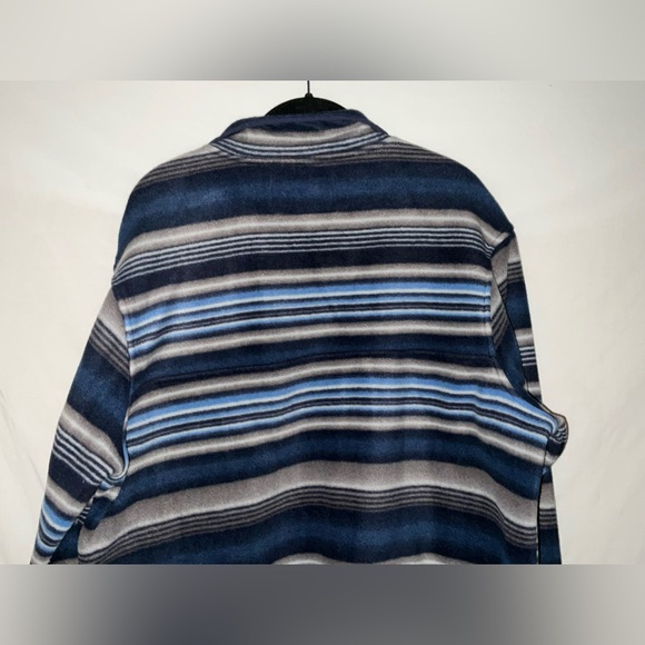 Southern Grit Tundra Fleece Navy‎ Stripe Pullover XL - Picture 3 of 9